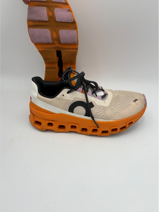 Shoes - On Cloud Cloud Monster Woman’s 8.5 Running Shoes in White and Orange Sneakers